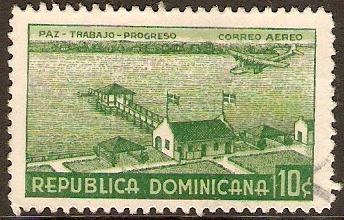 Dominican Republic 1937 10c Green - Air stamp. SG384.