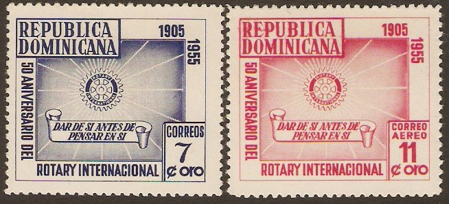 Dominican Republic 1955 Rotary Anniversary Set. SG636-SG637.