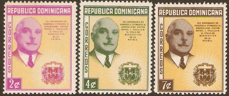 Dominican Republic 1958 Trujillo Anniversary. SG743-SG745.