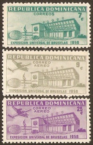 Dominican Republic 1958 Brussels Exhibition Stamps. SG759-SG761.