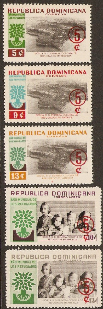 Dominican Republic 1960 Refugee Set with surcharge. SG805-SG809.