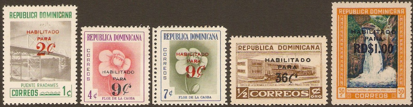 Dominican Republic 1961 Surcharge "HABILITADO PARA" set. SG823-S
