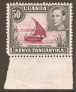 Kenya, Uganda and Tanganyika 1938 50c Purple and black. SG144e.