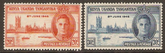 Kenya, Uganda and Tanganyika 1946 Victory Set. SG155-SG156.