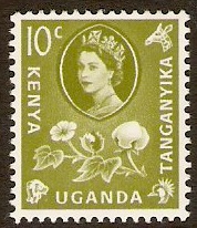 Kenya Uganda and Tanganyika 1960 10c Yellow-green. SG184.
