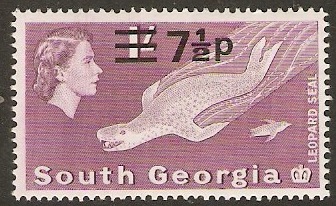 South Georgia 1971 7p on 1s Purple. SG27.