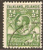 Falkland Islands 1929 d Green. SG116.
