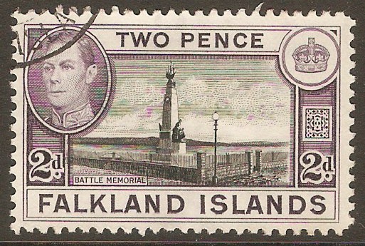 Falkland Islands 1938 2d Black and deep violet. SG149.