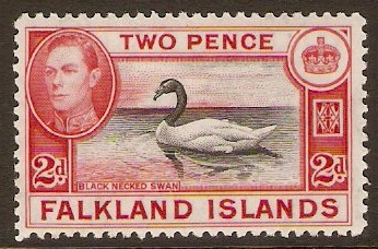 Falkland Islands 1938 2d Black and carmine-red. SG150.