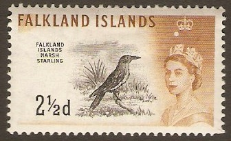 Falkland Islands 1960 2d Black and bistre. SG196.