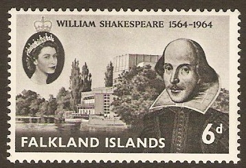 Falkland Islands 1964 Shakespeare Anniversary Stamp. SG214.