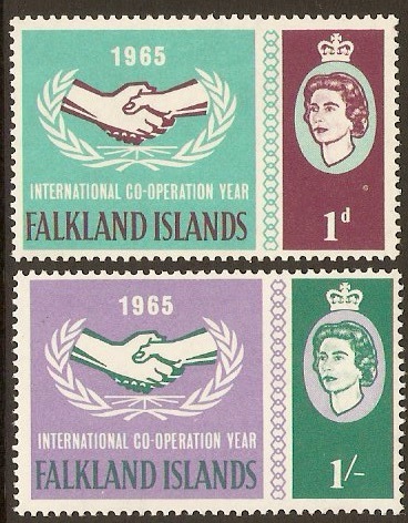 Falkland Islands 1965 Int. Cooperation Year Set. SG221-SG222.
