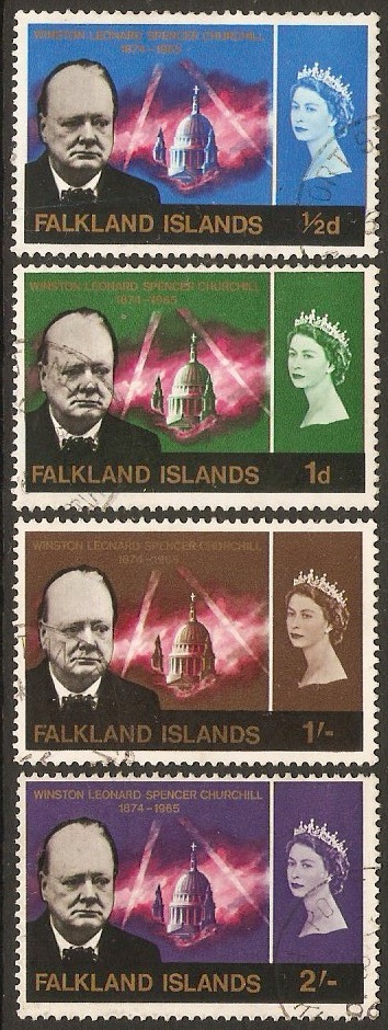 Falkland Islands 1966 Churchill Commemoration Set. SG223-SG226.