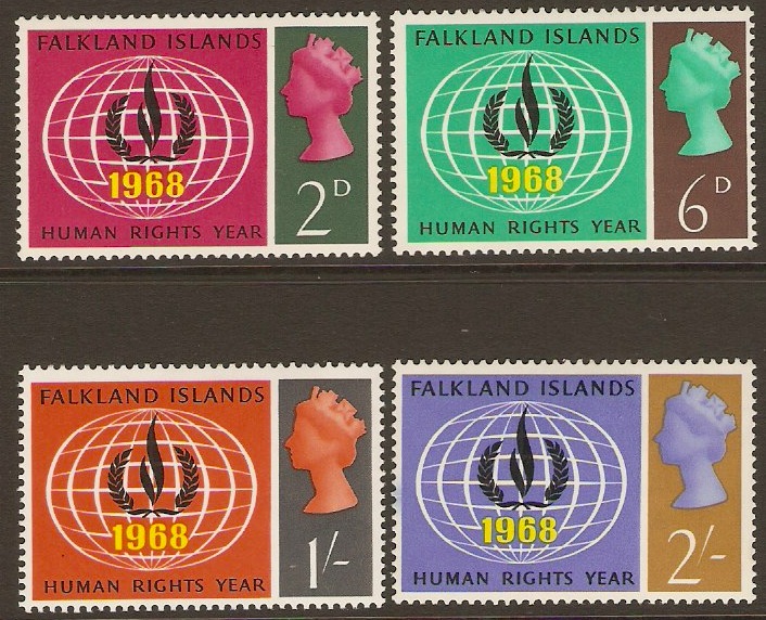 Falkland Islands 1968 Human Rights Set. SG228-SG231.