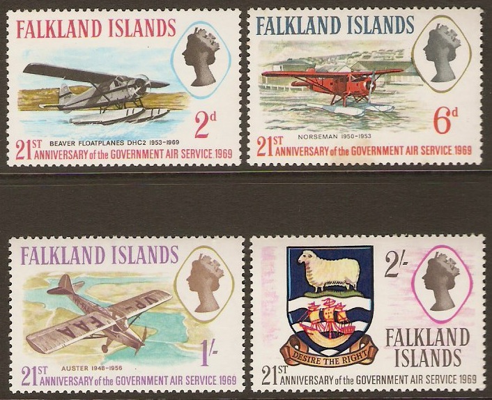 Falkland Islands 1969 Air Services Anniversary Set. SG246-SG249.