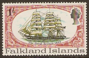 Falkland Islands 1970 1s SS Great Britain Series. SG261.