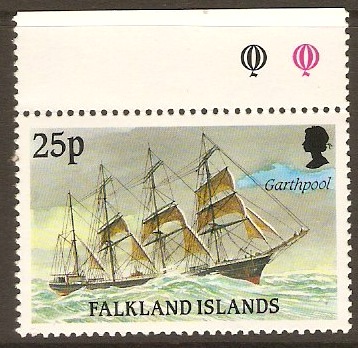 Falkland Islands 1989 25p Sailing Ships Series. SG578.