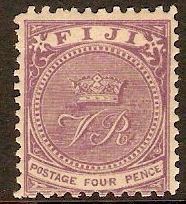 Fiji 1878 4d Deep purple. SG58.
