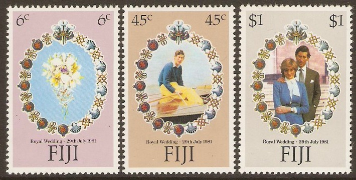 Fiji 1981 Royal Wedding Stamps Set. SG612-SG614.
