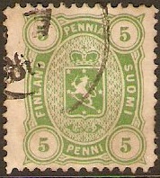 Finland 1875 5p green. SG97.