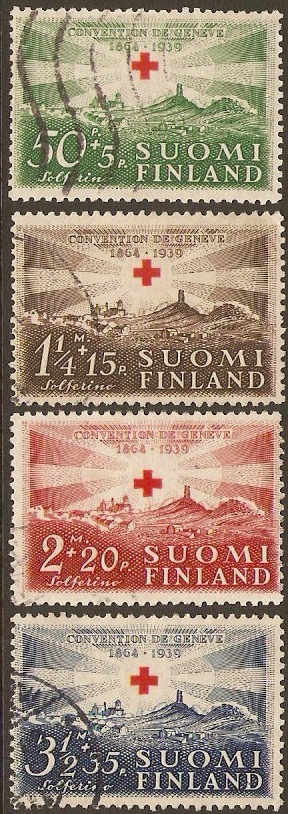 Finland 1938 Red Cross Stamps. SG330-SG333.