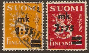 Finland 1940 Surcharged Stamps. SG341-SG342.