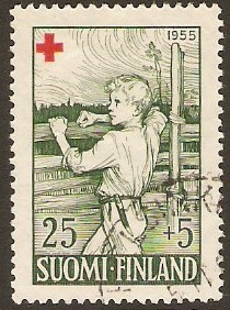 Finland 1955 Red Cross Stamp. SG549.