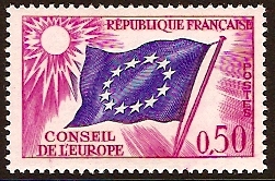 France 1963 50c Flag of Europe. SGC12.