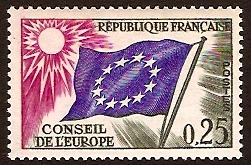 France 1963 25c Flag of Europe. SGC8.