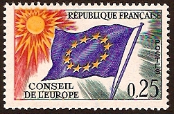 France 1963 25c Flag of Europe. SGC9.