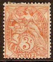 France 1900 3c Orange-red. SG290.