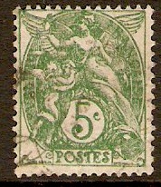 France 1900 5c Yellow-green. SG293.
