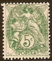 France 1900 5c Yellow-green. SG293.