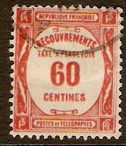 France 1927 60c Red - Postage Due Stamp. SGD457.
