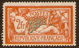 France 1920 2f Orange and blue-green. SG387.