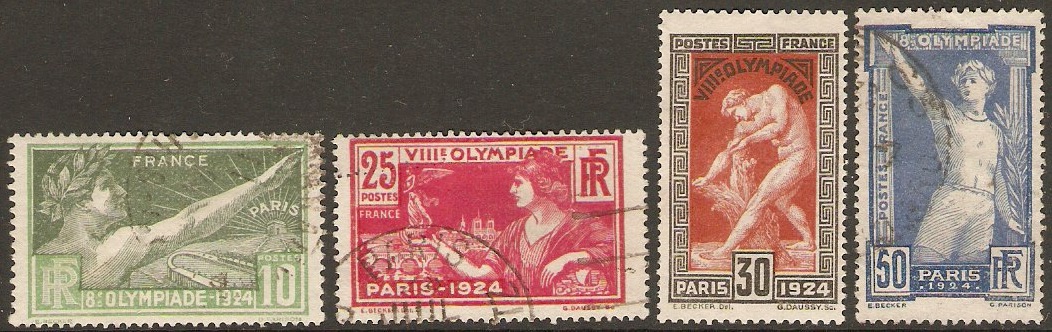 France 1924 Olympic Games Stamps Set. SG401-SG404.