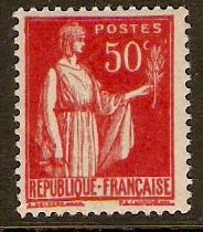 France 1932 50c Rose-red. SG508.