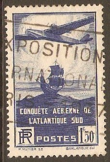 France 1936 1f.50 Flight Anniversary Stamp. SG553.