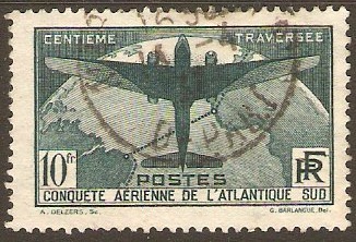 France 1936 10f Myrtle-green. SG554.