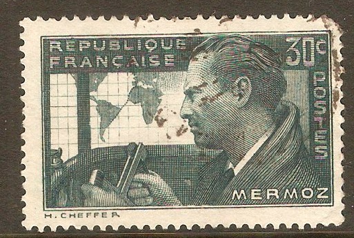 France 1937 30c Mermoz Commemoration Stamp. SG570.