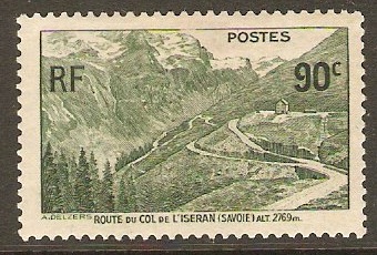 France 1937 90c Road Opening Stamp. SG590.