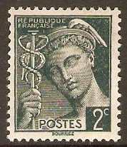 France 1938 2c Deep blue-green Mercury Design Stamp. SG619.