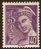France 1938 40c Bright violet Mercury Design Stamp. SG626.