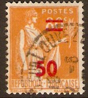 France 1940 50 on 80c Orange. SG677.