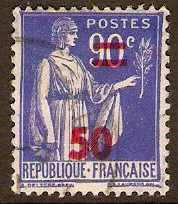 France 1940 50 on 90c Ultramarine. SG678.