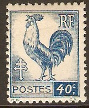 France 1944 40c Blue - Gallic Cock Series. SG834.