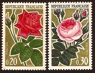 France 1962 Roses Stamps. SG1583-SG1584.