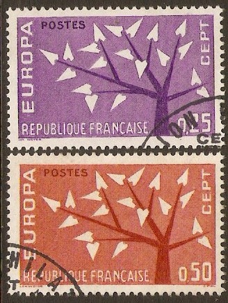 France 1962 Europa Stamps Set. SG1585-SG1586.