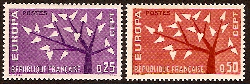 France 1962 Europa Stamps. SG1585-SG1586.