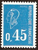 France 1971 45c blue. SG1904.